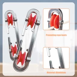 2 Stuks Aluminium Waslijn Spreader - Waslijn Separator Katrol - Waslijnen Organiseren - Beschermt Tegen Slijtage - Rood en zilver — thumbnail 5