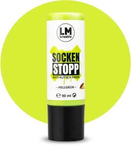 LM-Kreativ Sock Stop antislip textielverf - 90 ml - lichtgroen - op waterbasis en latexvrij — thumbnail 1