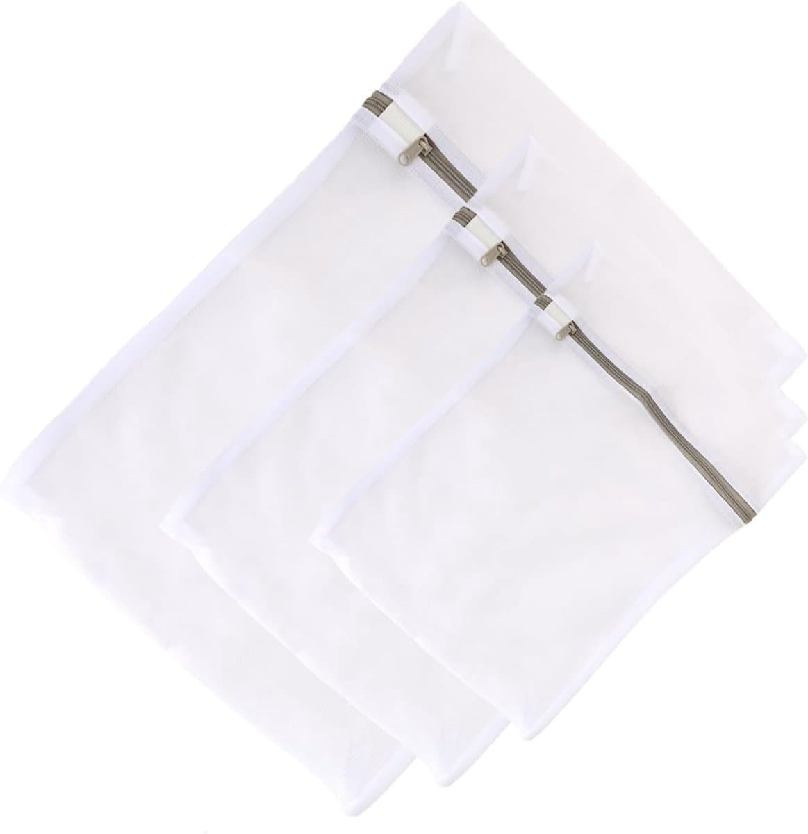 Set van 3 wasnetten met rits, maten 30 x 40, 40 x 50 en 50 x 60 cm voor het beschermen van delicate kleding, zoals shirts, truien en ondergoed tijdens het wassen. — afbeelding 1