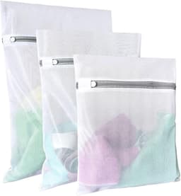 3 stuks - ondergoed waszak - geschikt voor het reinigen van verfijnde kleding - dunne net waszak - 1 L - 1 M - 1 S - wit — thumbnail 1