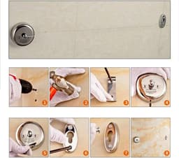 Waslijnen intrekbare waslijn met nylon draad touw en 304 roestvrij staal voor de badkamer balkon buiten binnen - 2,8 m/9,1 voet — thumbnail 4