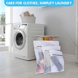 3 stuks waszakken - fijne maas waszakken - ondergoed waszakken - wasmachine speciale waszakken - met ritssluiting - grote capaciteit - scheurbestendig - huishoudaccessoires - geschikt voor ondergoed, slipjes, wasmachine (wit, meerdere maten) — thumbnail 3