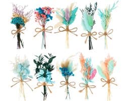 Gedroogde bloemen stijl geconserveerde flora, mini decoratieve takken voor DIY ambachten, huwelijksfeest decoratie, nep bloemstengels (Vergeet-mij-nietje)