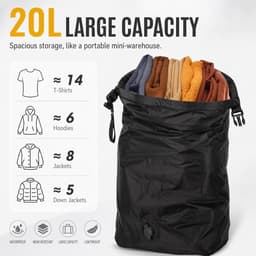 compressie-waszak, 20 l, waterdichte opbergzak met kliksluiting, natte zak, droogzak, ruimtebesparende reisorganizer voor reizen, zwemmen, wandelen en kamperen — thumbnail 3
