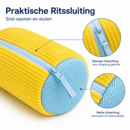 Schoenwaszak voor Wasmachine - 2 Stuks Waszakken voor Sneakers - Zachte Borstelvoering - Met Rits - Herbruikbare Schoenenwaszak voor Sport- en Vrijetijdsschoenen - Geel — thumbnail 5