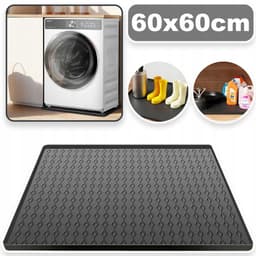 Antislip Siliconenmat Van 60x60 cm Met Opstaande Rand - Waterdicht Vaatwasmachinebestendig Kleurvast - Multifunctionele Beschermmat Voor Apparaten Voerbakken En Afvoer Van Huisdieren - Zwart — thumbnail 1