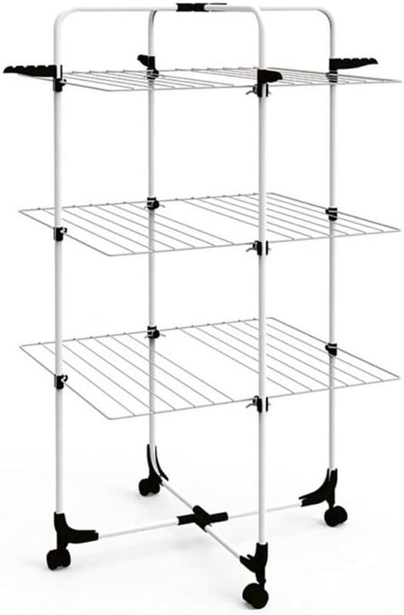 Waskrek Toren - Kledingdroger - Ruimtebesparend Droogrek - Groot Droogoppervlak 30m - 3 x 71 x 134 cm - Zwart — afbeelding 1