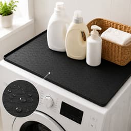 Siliconen Wasmachine Beschermmat 60x60 cm - Antislip Mat voor Wasmachine en Droger - Multifunctionele Waterdichte Beschermmat voor Huishoudelijke Apparaten - Zwart — thumbnail 1
