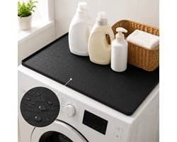 Siliconen Wasmachine Beschermmat 60x60 cm - Antislip Mat voor Wasmachine en Droger - Multifunctionele Waterdichte Beschermmat voor Huishoudelijke Apparaten - Zwart