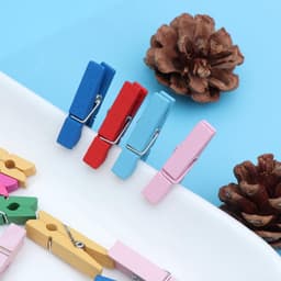 Houten Knijpers - Kleine Clips - Foto's Ophangen - Natuurlijk Hout - 3.5 cm - Natuurlijk — thumbnail 3