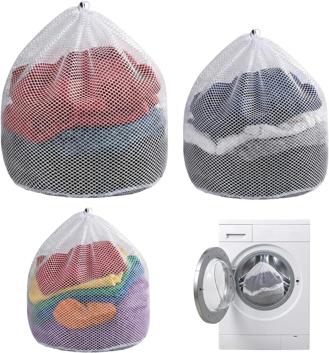 Wasnetten voor Wasmachine - Fijne Waszakken met Trekkoord in 3 Maten voor Lingerie en Reizen, Bescherming en Organisatie van Kleding — afbeelding 1