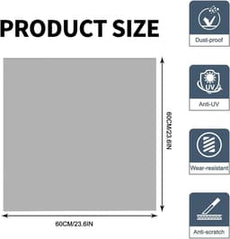 Wasmachinehoes - 60*60 cm - Wasmachine Beschermer - Antislip beschermhoes - Wasmachine Droger Mat - Vloerbeschermmat - Wasmachine Overtrek - Wasmachine Coating - mat - voor wasmachine, droger, keuken, badkamer en campers - grijs — thumbnail 5