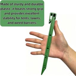 Kunststof Grondankers - Groen - 24 cm - Robuuste Haringen met Weerhaken - Voor Tuin, Camping en Outdoor — thumbnail 3