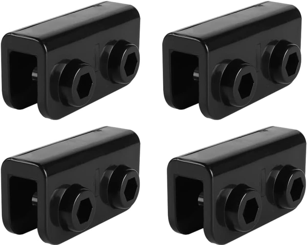 SnelShoppen - 4-delige Pop Up Gazebo Vervangingsconnector Set - Plastic Rechte Hoek 2-Weg Elleboog Connectoren - Rectangulaire Steun - ABS Materiaal v — afbeelding 1