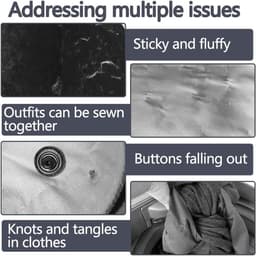 Linnen Waszak Set van 2 - Antideformatie Mesh Waszakken voor Kleding, Ondergoed en Shirts - Vierkante Opbergzak met Rits in Grijs en Wit, M/L Formaat — thumbnail 5