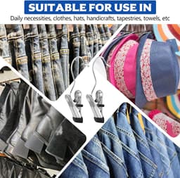 SnelShoppen - 26 Stuks RVS Kledingknijpers met Haak, Roestvrijstalen Wasknijpers, Antislip Kledinghanger Clips, 360° Draaibare Klemmen voor Schoenen, — thumbnail 2