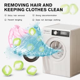 SnelShoppen - 12pcs Herbruikbare Dierenharen Verwijderaar, Wasmachine Lintballen, Kattenharen Verwijderaar, Nylon en Plastic, Groen, Perfect voor Wass — thumbnail 5