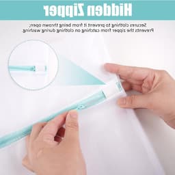 Set van 2 Wasnetten voor de Wasmachine - Fijne Mesh Polyester Waszakken met Verborgen Rits voor Dekens, Jassen en Speelgoed - 60 x 80 cm en 90 x 110 cm — thumbnail 4