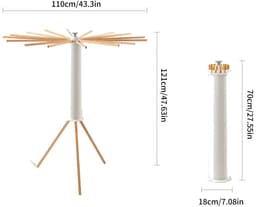 Sello! opvouwbare droogmolen – droogtoren – draagkracht tot 30kg – stevig statief ontwerp – 16 droogstangen - vrijstaand — thumbnail 3