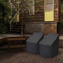 Beschermhoes voor Tuinstoelen 65 x 65 x 120 cm van 210D Oxford Stof met Trekkoord voor Balkonstoelen en Stapelstoelen, Zwart — thumbnail 5
