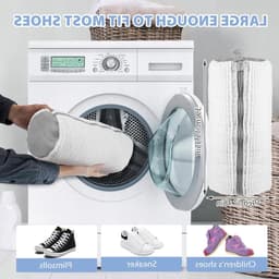 Waszak voor Wasmachine met Rits - Anti-deformatie Tas voor Sneakers - Ademend Mesh Ontwerp voor Bescherming van Schoenen tijdens het Wassen — thumbnail 4