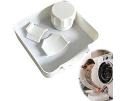 Lekbak Wasmachine - 4-Delige Set - Opvangbak - Universele Wasmachine Lekbak -Afvoerbak Voor Wasmachines - 17.8×17.8×5 Cm - Eenvoudig Te Installeren - Afvoer Van De Wasmachine - Afvoerbak - Geschikt Voor Appartementen, Garages En Huurwoningen - Wit
