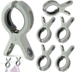 Grote wasknijpers - Waslijnknijpers - Sokkenklemmen - Antislip waslijnknijpers - Sokkenhouders - Kleurrijke sokkendroogclips - voor kleding, sok drogen, voedselverzegeling, mappen, handdoekclips, ondergoed clips - 6 stuks — thumbnail 1