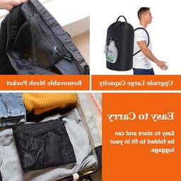 Vouwbare Wasmand van 95L met Zak en Schouderband, Ideaal voor Huishoudelijk Gebruik, Badkamer of Studentenhuis, Zwart — thumbnail 4
