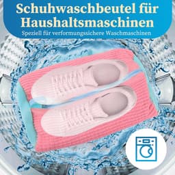 SnelShoppen - Schoenwaszak voor Wasmachine, Herbruikbare Waszak voor Sneakers, Tennis schoenen, Zipper, Polyester Nylon, 2 Kleuren Combinaties (Roze + — thumbnail 2