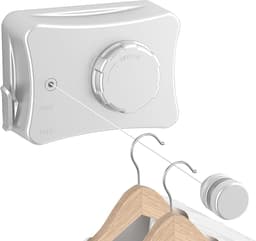 SnelShoppen - Uittrekbare Kledinglijn 5.1m, Wandgemonteerde Waslijn met RVS Kabel, Ruimtebesparend, Niet Doorhangend Ontwerp, Tot 20kg — thumbnail 1