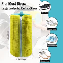 Waszak voor Schoenen, 2 Stuks Duurzame Bescherming voor Wasmachine en Droger, Herbruikbaar Mesh Net met Veilige Rits voor Sneakers, Sportschoenen en Delicate Stoffen — thumbnail 5