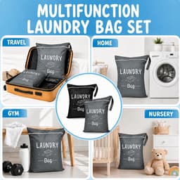 SnelShoppen - Set van 2 waterdichte waszakken 38 x 48 cm, opvouwbare waszak met ritssluiting, ademende polyester tas voor fitness, luiers, reizen, kam — thumbnail 4