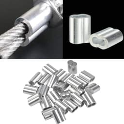 SnelShoppen - 50 Stuks Ferrules Aluminium, Sterke Crimp Lussen, Aluminium Sleeves voor Hondenlijn, Waslijn of Sterke Kabel (3mm), Duurzaam en Betrouwb — thumbnail 4