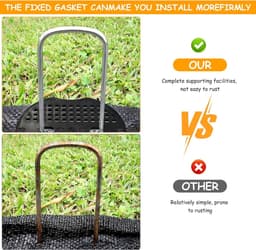 SnelShoppen - 50 Stuks U Vormige Grondpinnen voor Onkruiddoek, 150x40mm Gegalvaniseerde Grondankers RVS voor Tuin, Kamperen, Kunstgras, met 50 Moeren — thumbnail 2