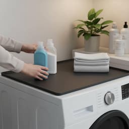 Koelkastmat - gemaakt van siliconen - met opstaande randen - antislip - vlekbestendig - kan ook gebruikt worden als wasmachinemat of koelkastmat - 50 x 50 cm - zwart — thumbnail 4