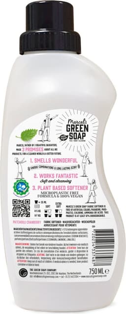 Marcel's Green Soap Wasverzachter - Patchouli & Cranberry - 6 x 750ml - 180 wasbeurten — thumbnail 2