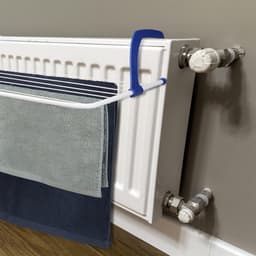 Groot hangdroogrek 48 m drooglengte voor camping balkon radiator - Hangend droogrek wit — thumbnail 2