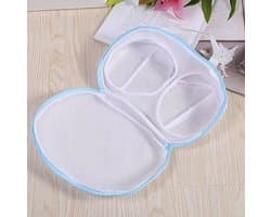 Lingerie Waszak – BH Waszakje – Voor BH Met En Zonder Beugel – Kledingzakjes – Was Zakjes – Wasmachine Zakjes - Wasnet - Wit Blauw — afbeelding 1