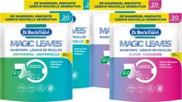 Dr. Beckmann - Magic Leaves Wasstrips - Voordeelset – Universeel 2 stuks - Colour 2 stuks – 80 Wasbeurten — thumbnail 1