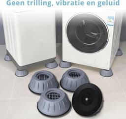 Thuys Wasmachine Dempers - Wasmachine Verhoger - Trillingsdempers - Anti Slip Trilmat - Schokdempers - Anti Trillingsmat - 4 Stuks - Grijs — thumbnail 5
