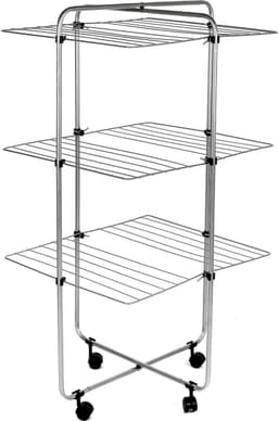Urban Living Wasrek/droogrek - zilver - metaal - 65 x 65 x 115 cm - staand — thumbnail 1
