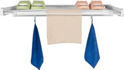 Botec Opvouwbaar Wandgemonteerd Wanddroogrek inklapbaar - wanddroogrek - wanddroogmolen - combineert functionaliteit met ruimtebesparing - 7 Droogstaven — thumbnail 3