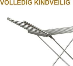 Alora elektrisch verwarmd droogrek - Zilver - 20 stangen - wasrek - inklapbaar - energiezuinig - verwarming - verwarmbaar - kindvriendelijk - wasknijper proof — thumbnail 5