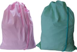 Bluvardi katoenen waszakken set van 2 stuks - XXL -pink-groen — thumbnail 1