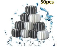 50-pack - Herbruikbare magische wasballen - Anti-klit wasballen - Veilig voor de wasmachine - Siliconen drogerballen (25 grijs + 25 wit)