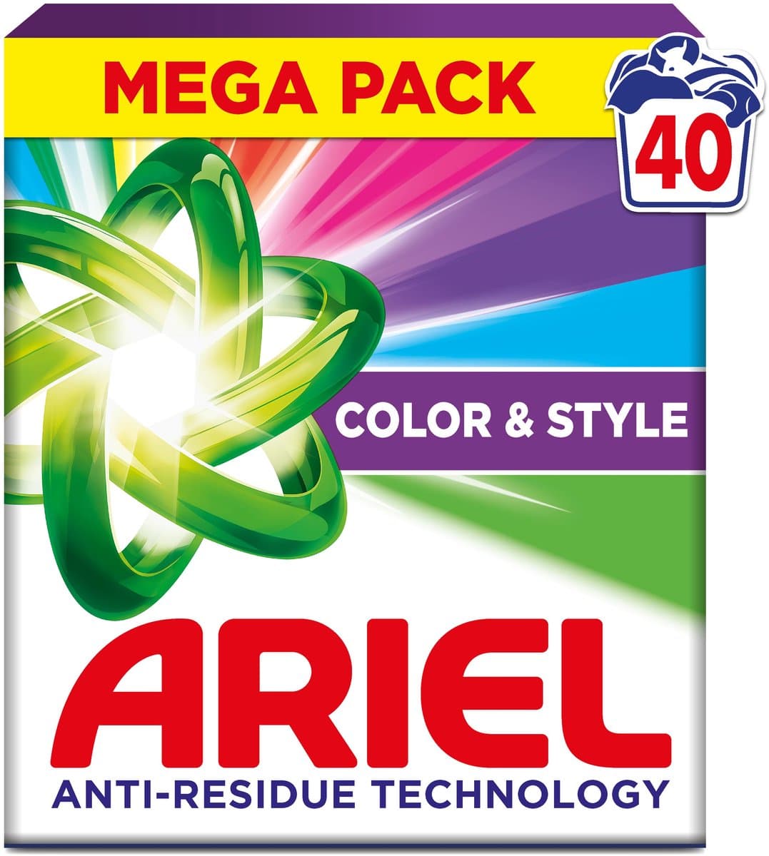 Ariel Snel Oplosbaar Waspoeder - Kleur - 40 Wasbeurten - 2.2kg — afbeelding 1