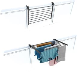 Foxydry Duo 82 cm balkon wasrek - antraciet - rechthoekige reling — thumbnail 1