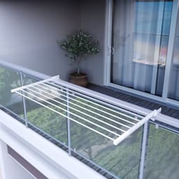 Foxydry Duo 202 cm balkon droogrek - wit - rechthoekige reling — thumbnail 4