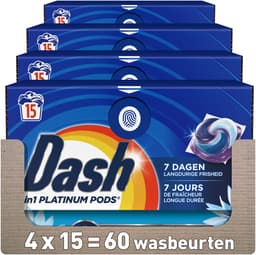 Dash 4in1 Platinum Wasmiddel Pods Zeebries - 4 x 15 wasbeurten — thumbnail 1