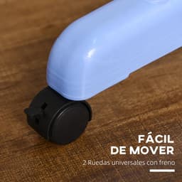 Gran Vida® - Droogrek - Ruimtebesparend - Stabiele Constructie - Veelzijdig - Handig Met Wielen - Blauw/Wit — thumbnail 2